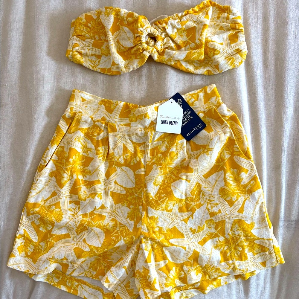 Yellow Floral Two-Piece Set
